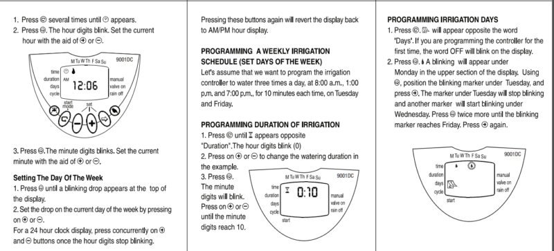 galcon 9001d irrigation timer